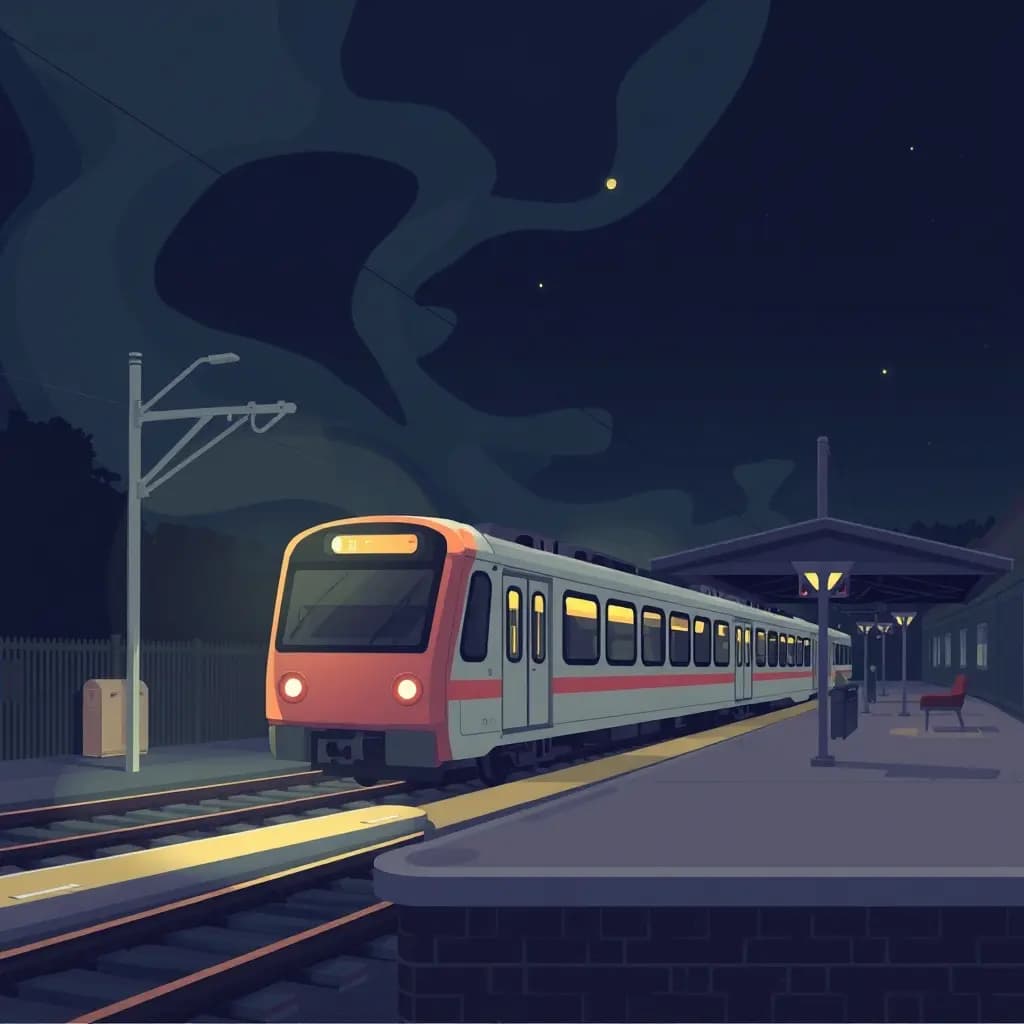 Dream illustration: Train overshoots station