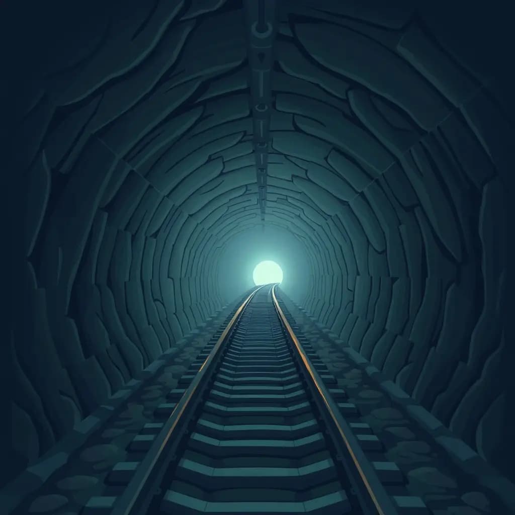Dream illustration: Train tunnel with no end