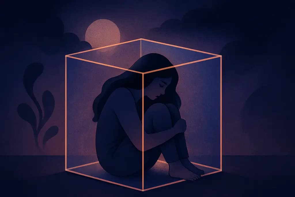 Dream illustration: Trapped inside a transparent glass box