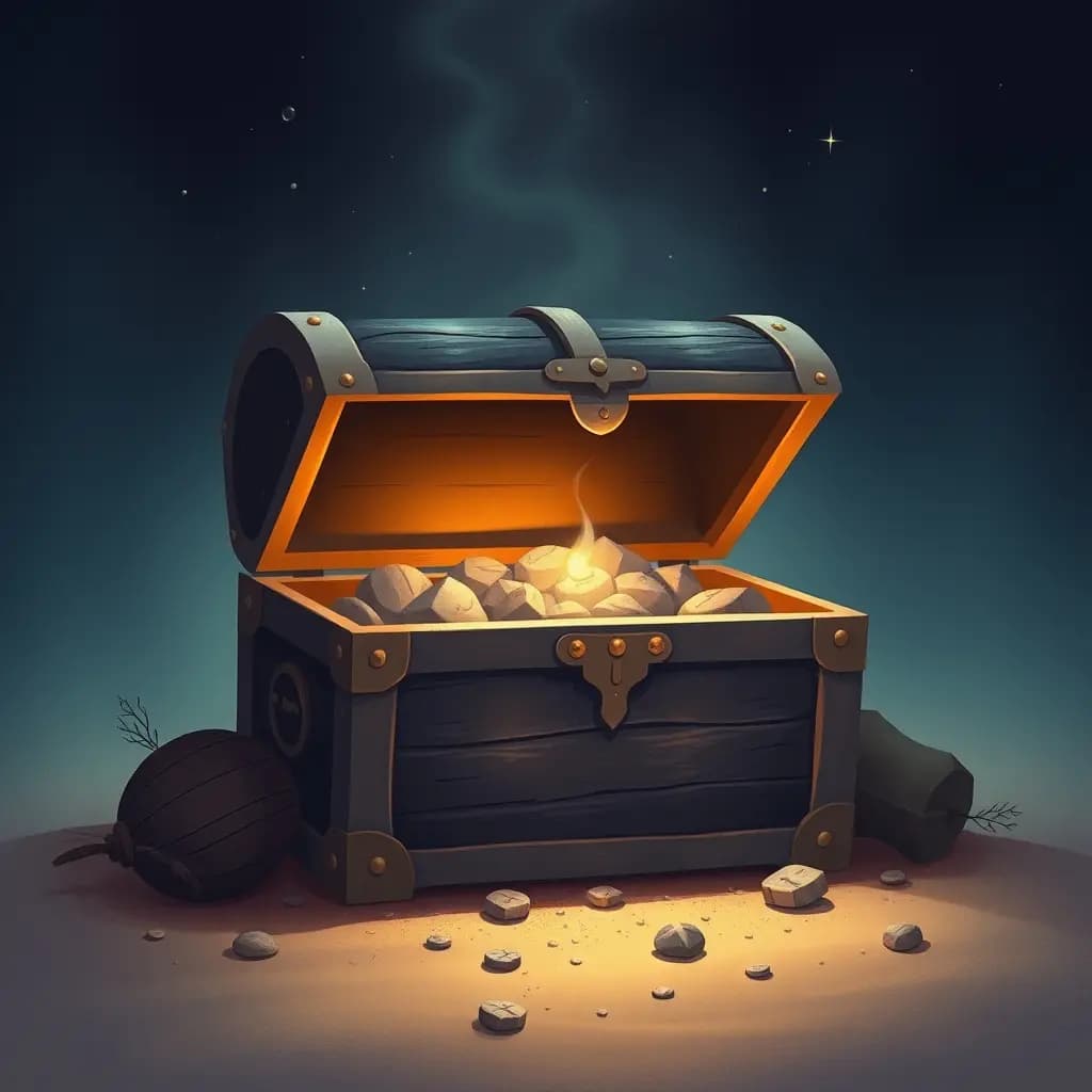 Dream illustration: Treasure chest without lid