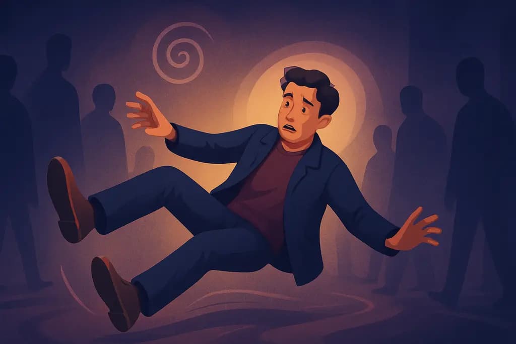 Dream illustration: Tripping and falling in public