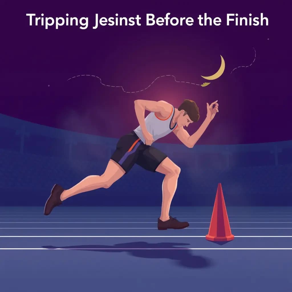 Dream illustration: Tripping Just Before the Finish