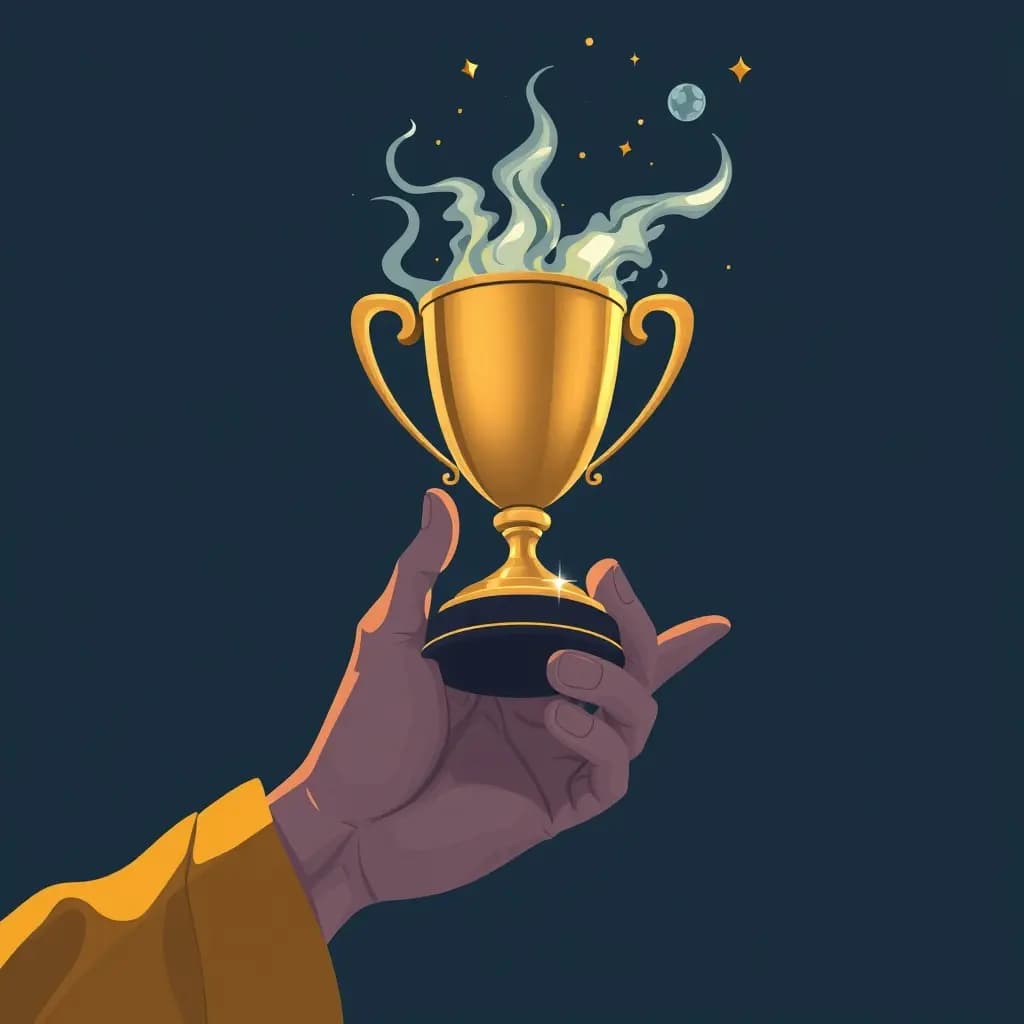 Dream illustration: Trophy melts in hand