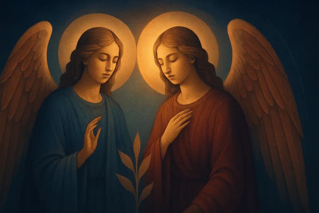Dream illustration: two angels appearing in my dream meaning