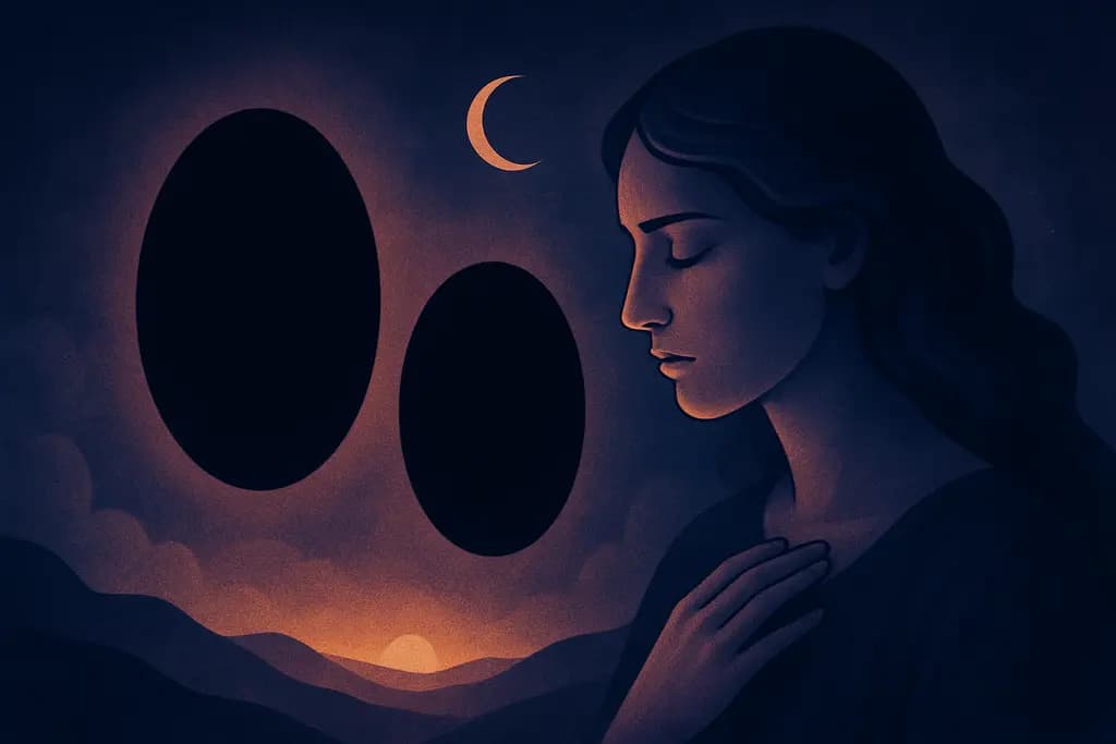 Dream illustration: two black voids dream meaning