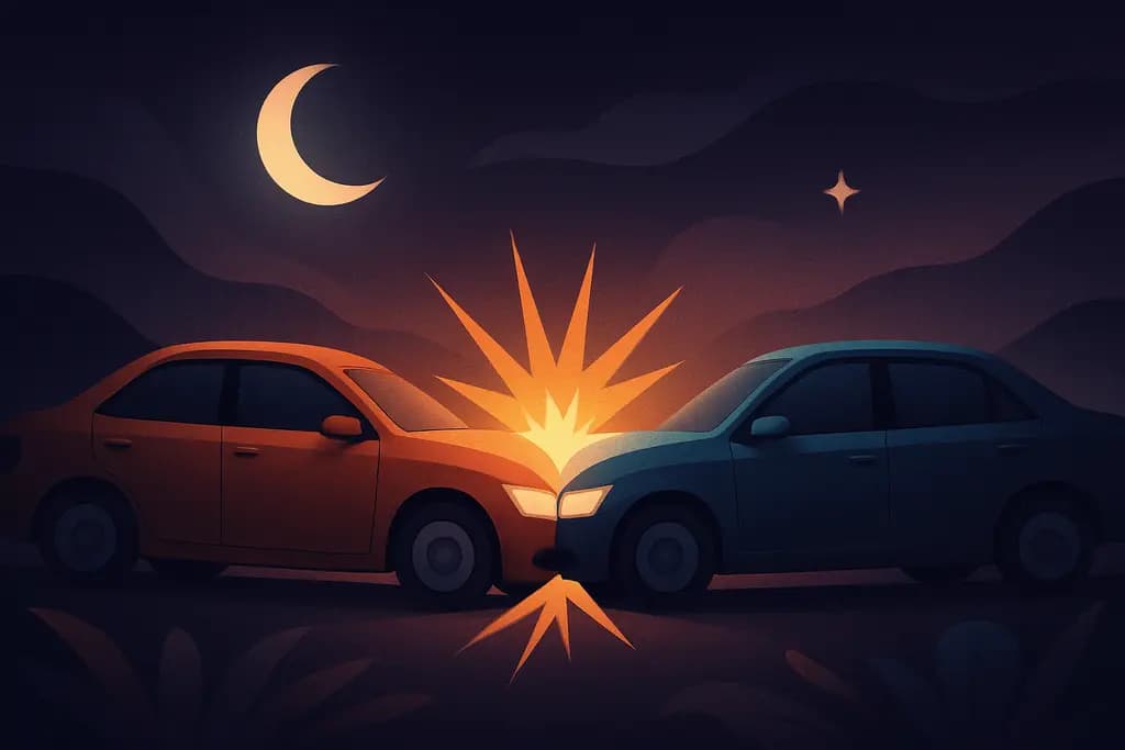 Dream illustration: two car collision dream
