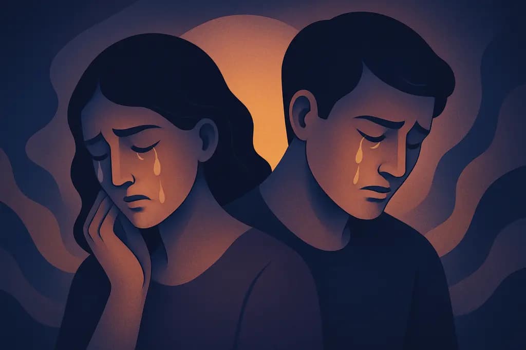 Dream illustration: two crying