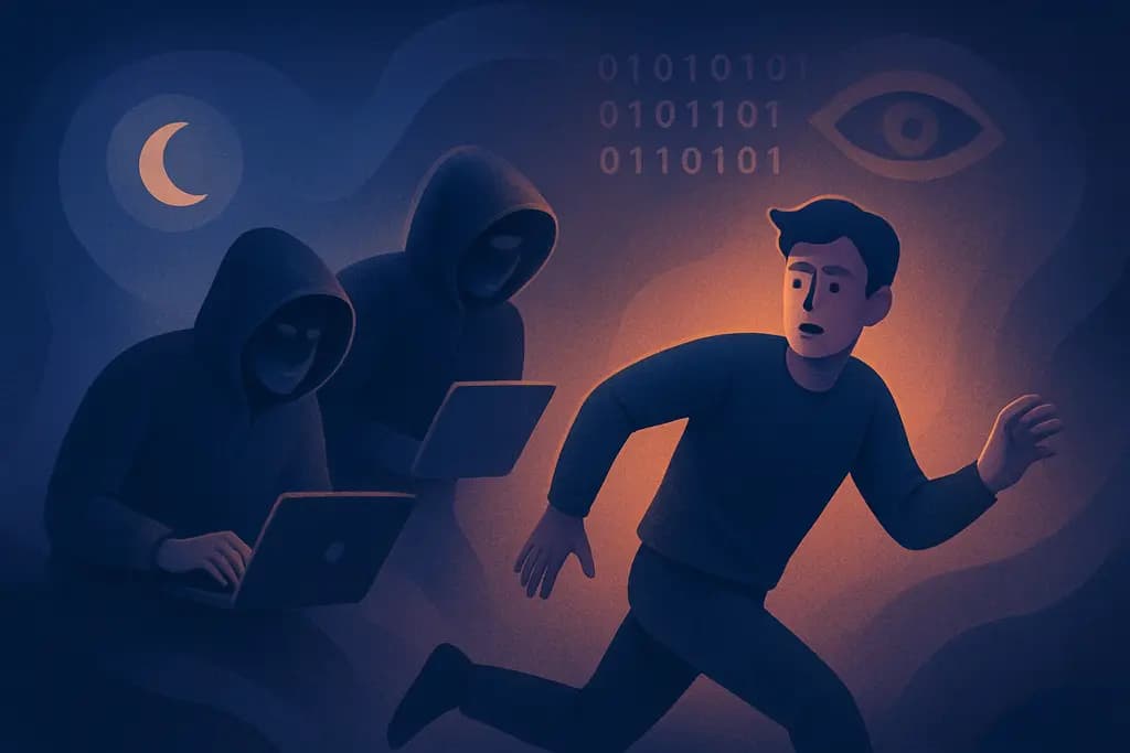 Dream illustration: two hackers chasing me in my dream