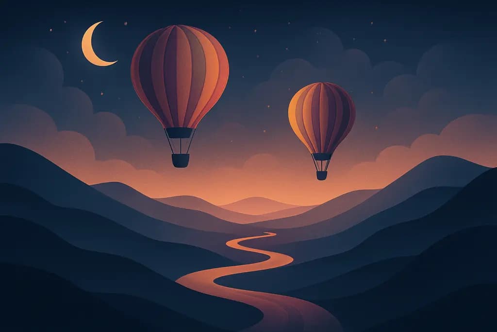 Dream illustration: two hot air balloon rides dream meaning