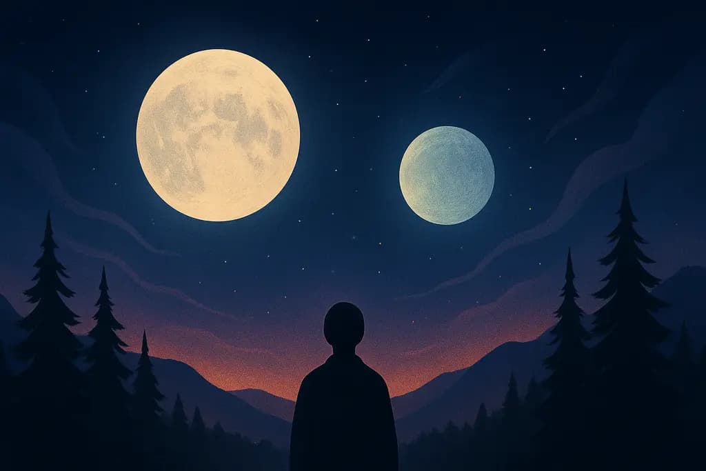 Dream illustration: Two moons in the sky
