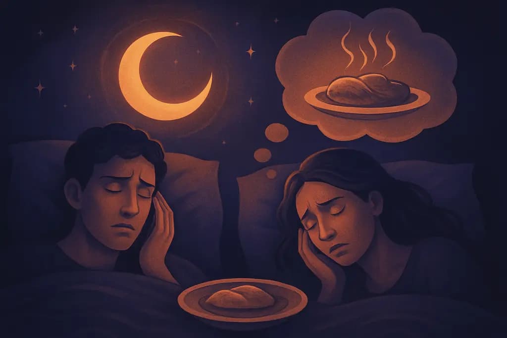 Dream illustration: two people being hungry in a dream