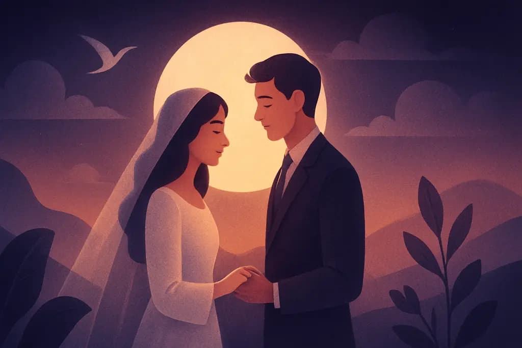 Dream illustration: two people getting married dream