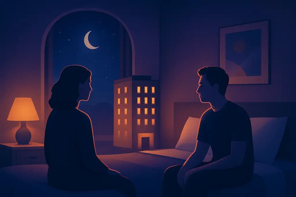 Dream illustration: two people staying in a hotel dream