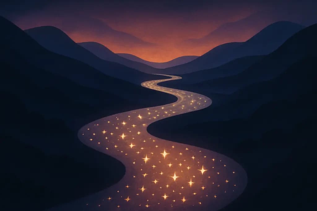 Dream illustration: two rivers made of stars