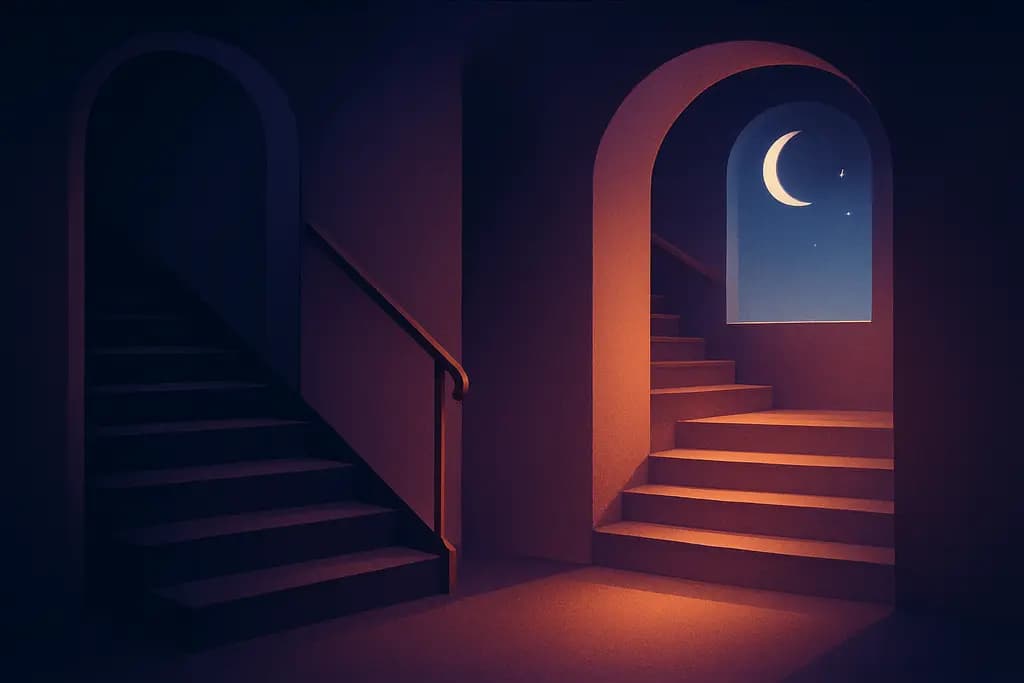 Dream illustration: two staircases in house dream