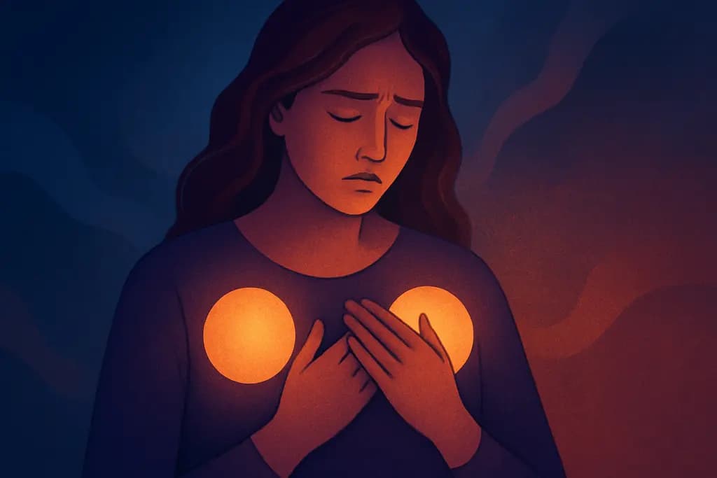 Dream illustration: two unseen pressures on my chest dream
