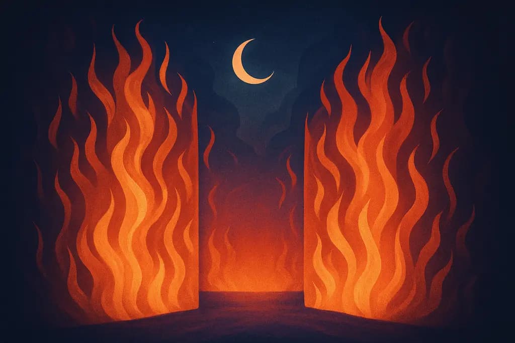 Dream illustration: two walls of fire