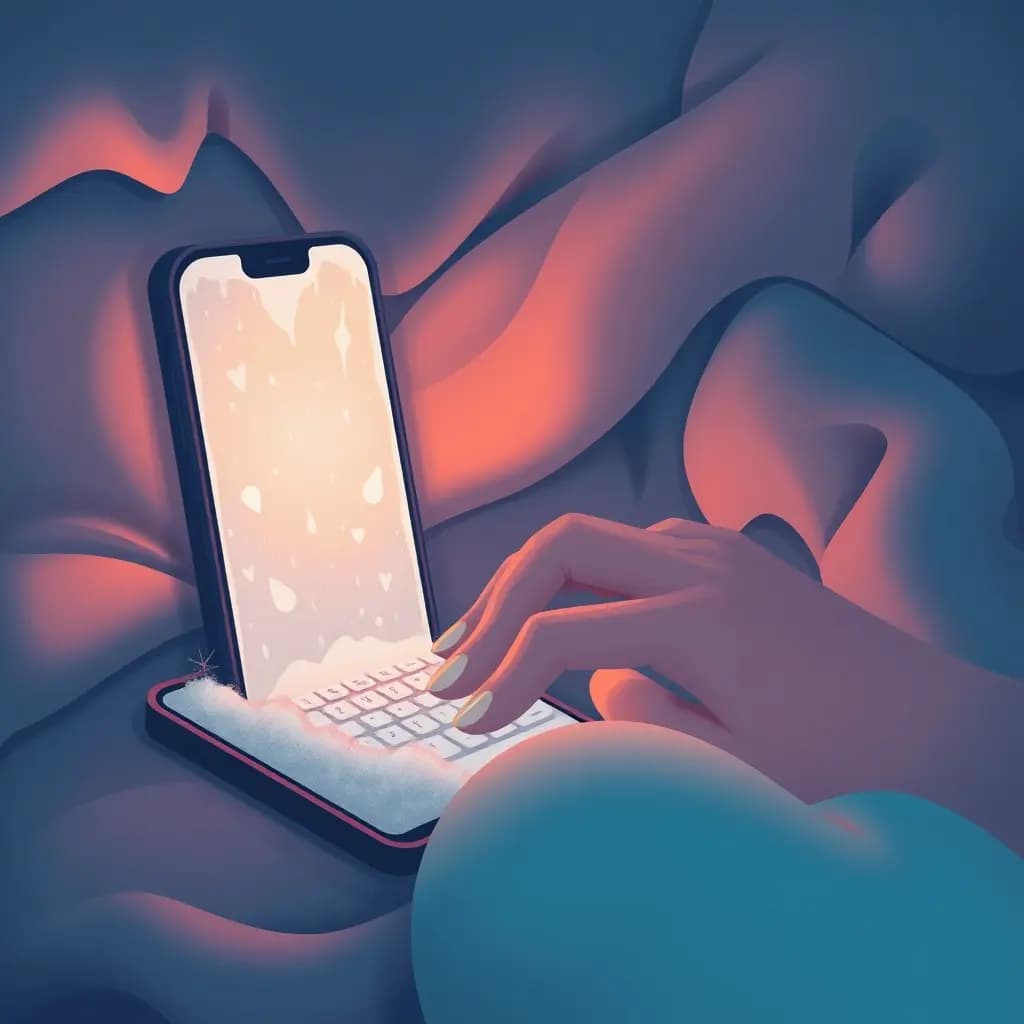 Dream illustration: Typing on frozen phone