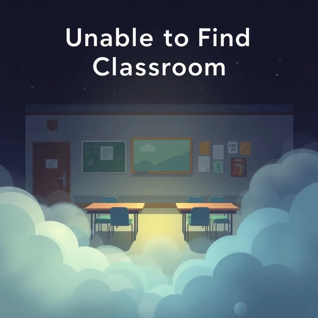 Dream illustration: Unable to Find Classroom