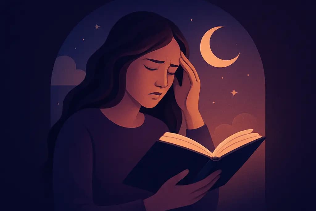 Dream illustration: Unable to read the text in a book