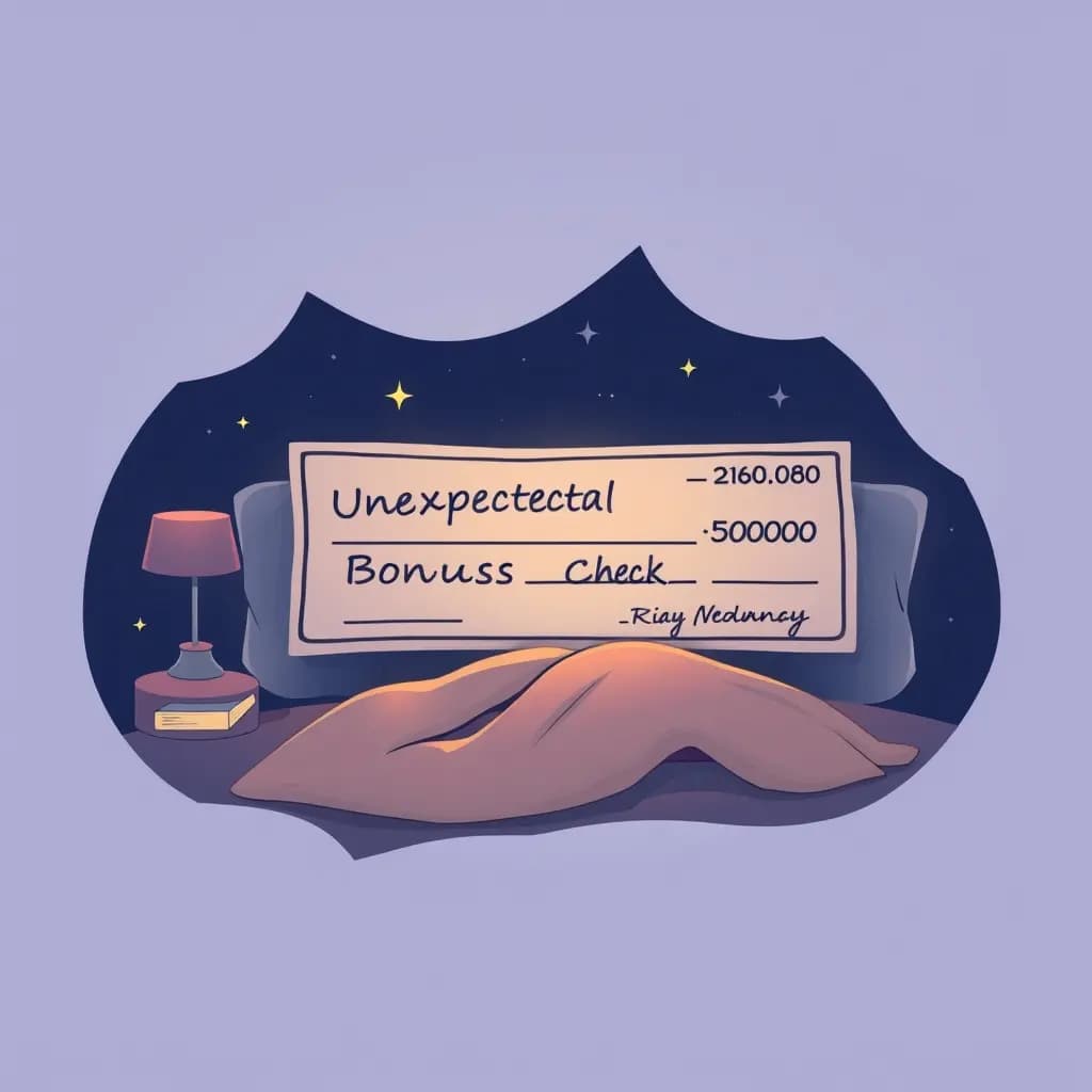 Dream illustration: Unexpected bonus check