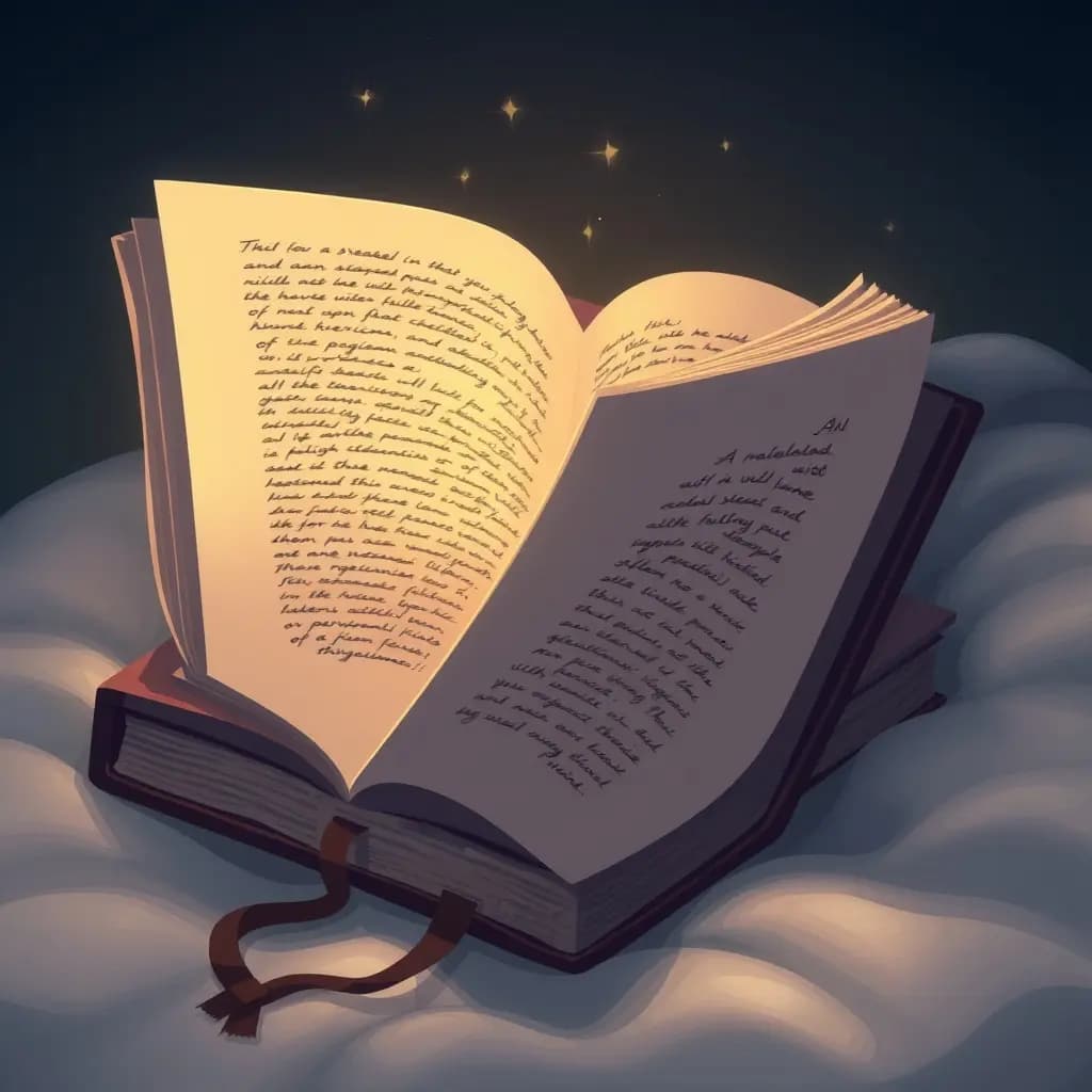 Dream illustration: Unreadable book