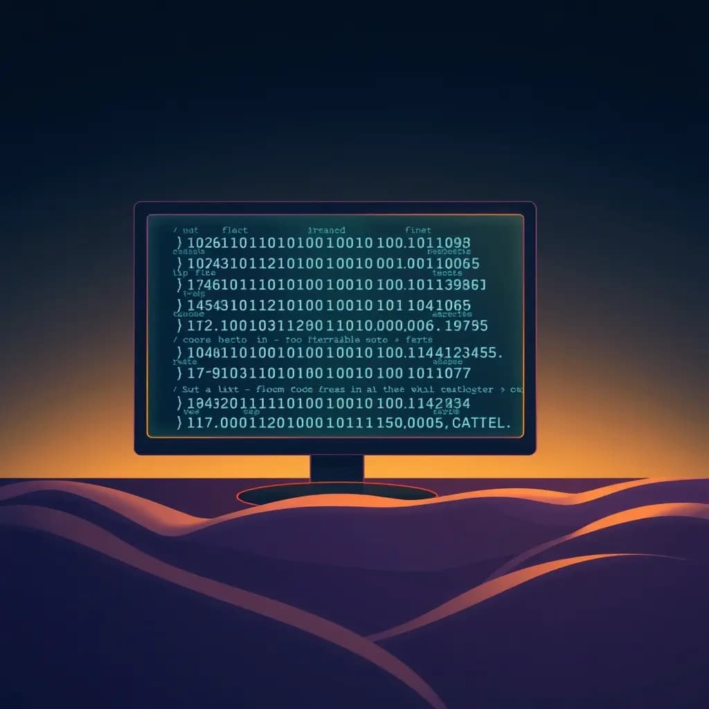 Dream illustration: Unreadable code on screen