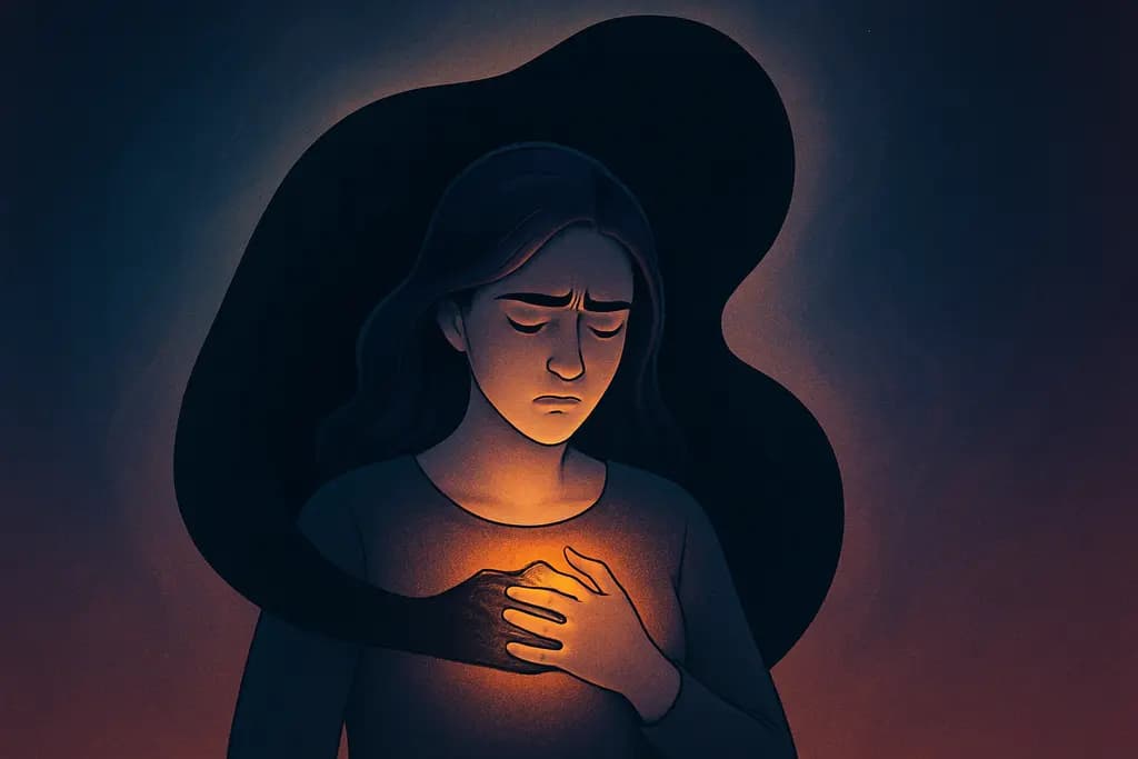 Dream illustration: unseen pressure on my chest attacking me in dream