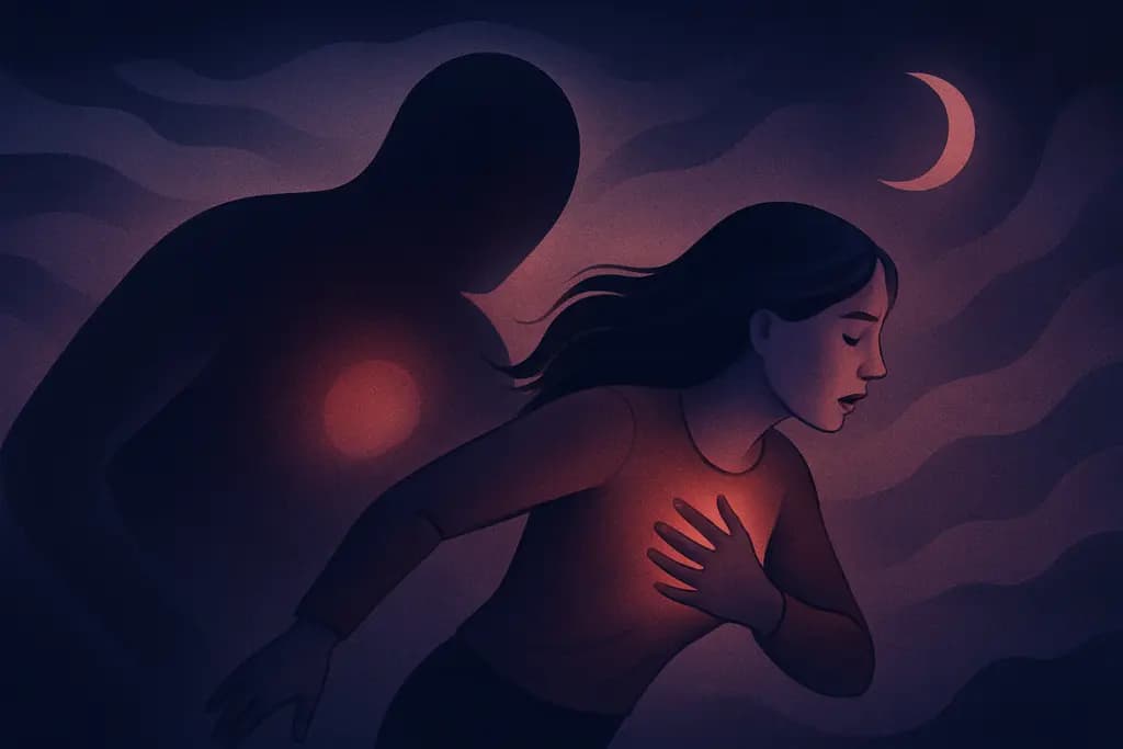 Dream illustration: unseen pressure on my chest chasing me