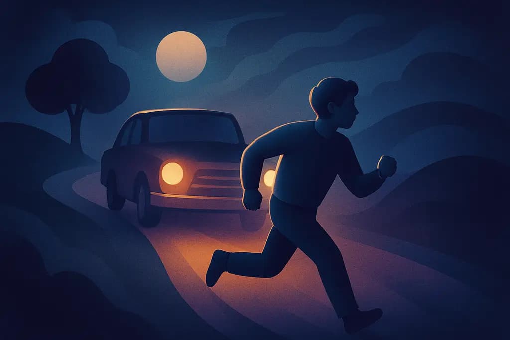 Dream illustration: vehicle chasing me in dream
