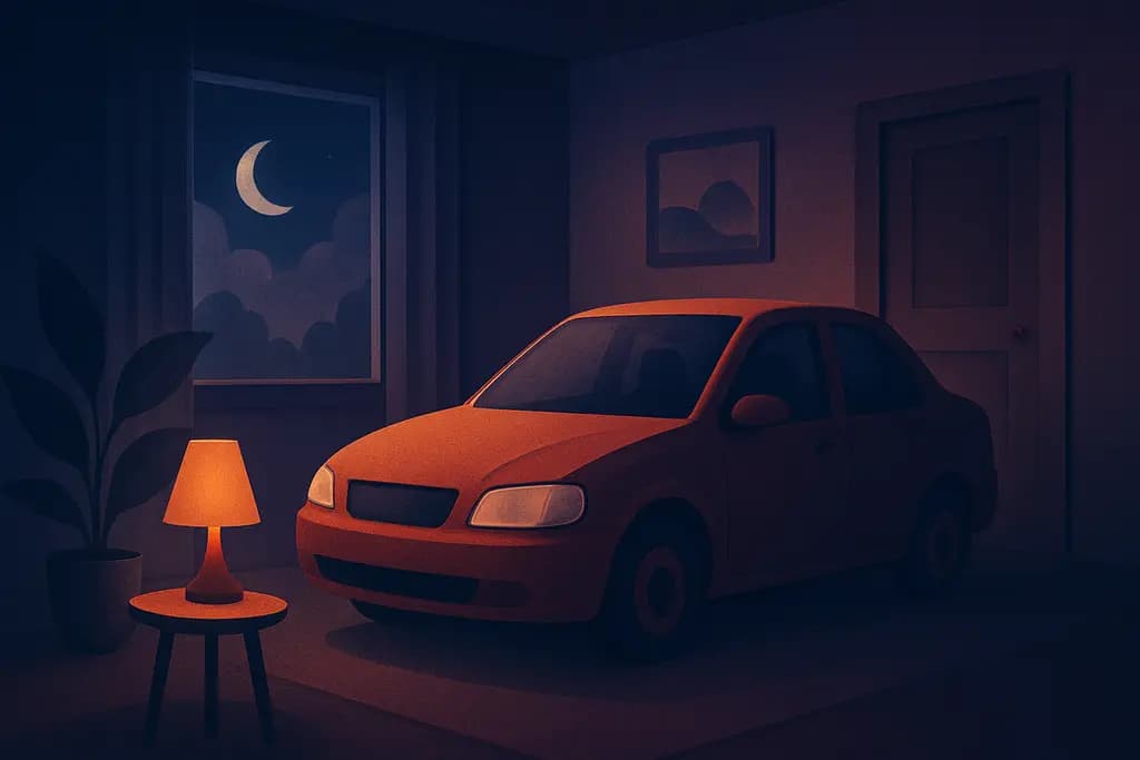Dream illustration: vehicle in house dream