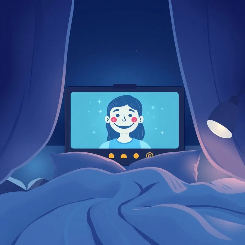 Dream illustration: Video call freezes smiling
