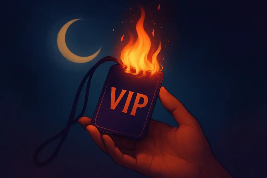 Dream illustration: VIP pass burning in your hand