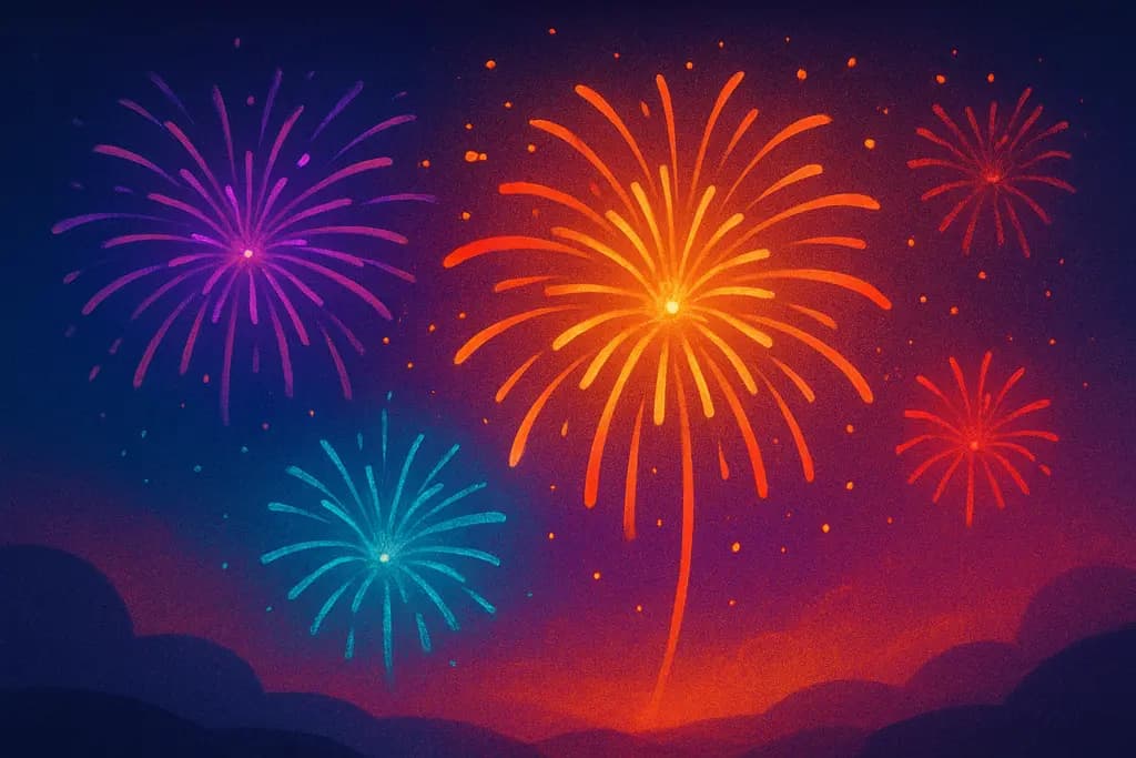 Dream illustration: Vivid fireworks