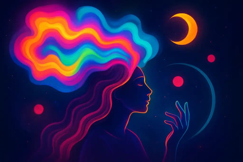 Dream illustration: Vivid neon colors