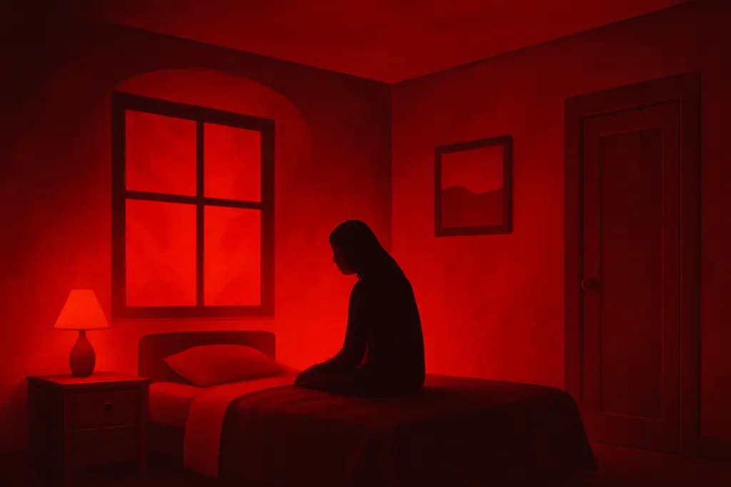 Dream illustration: vivid red all around in house dream