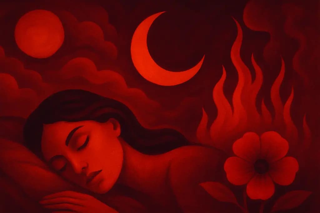Dream illustration: Vivid red all around