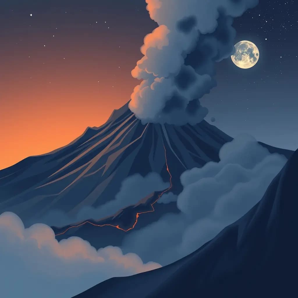 Dream illustration: Volcanic ash turning day to night