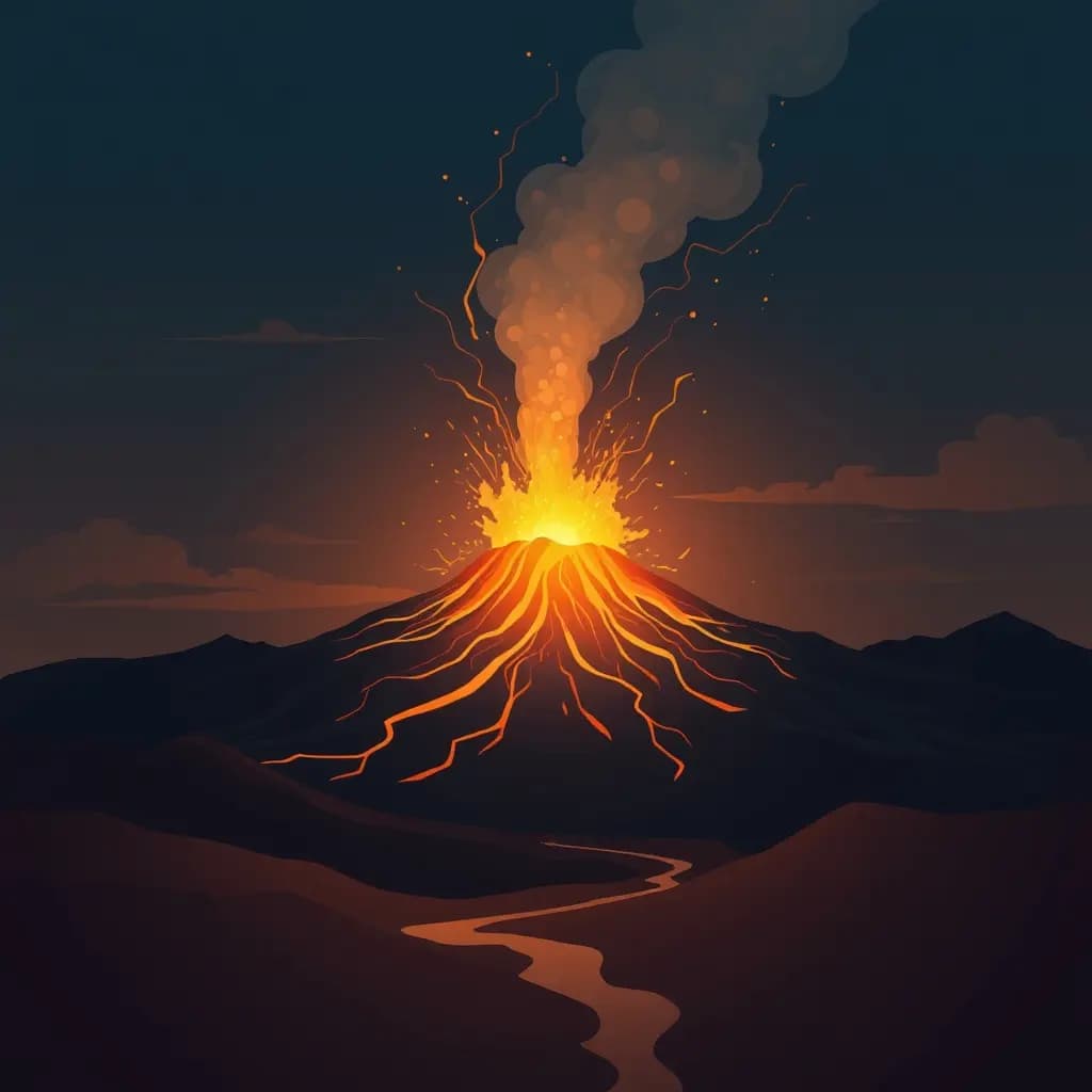 Dream illustration: Volcanic eruption nearby