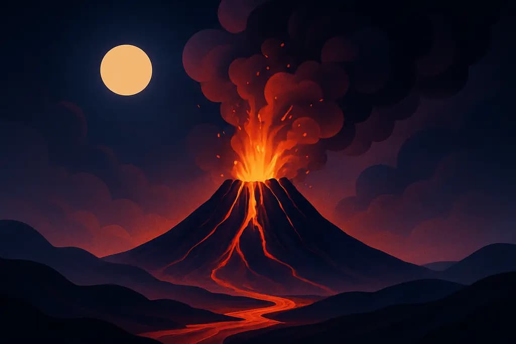 Dream illustration: Volcanic eruption