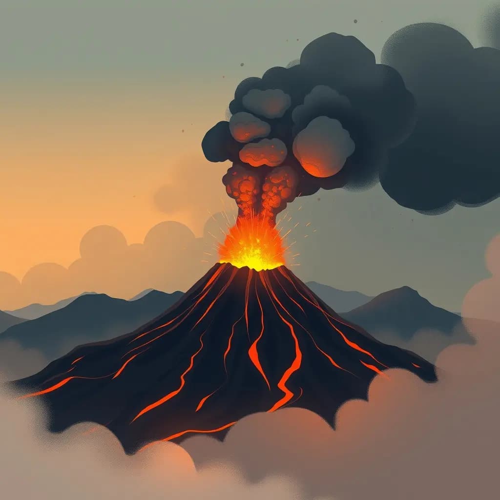 Dream illustration: Volcano erupting