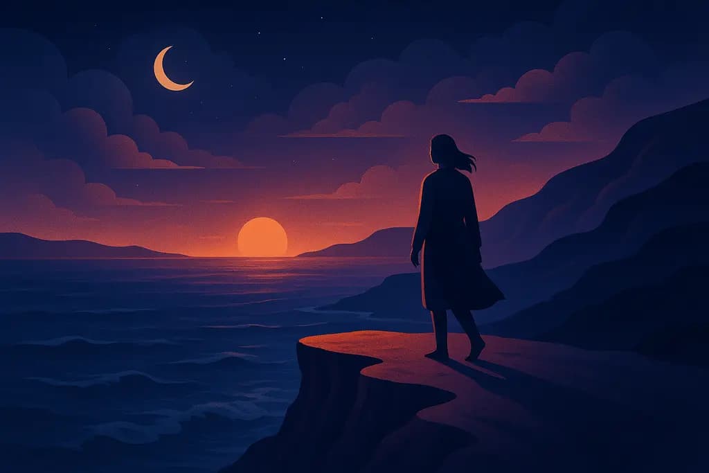 Dream illustration: Walking along a coastal cliff