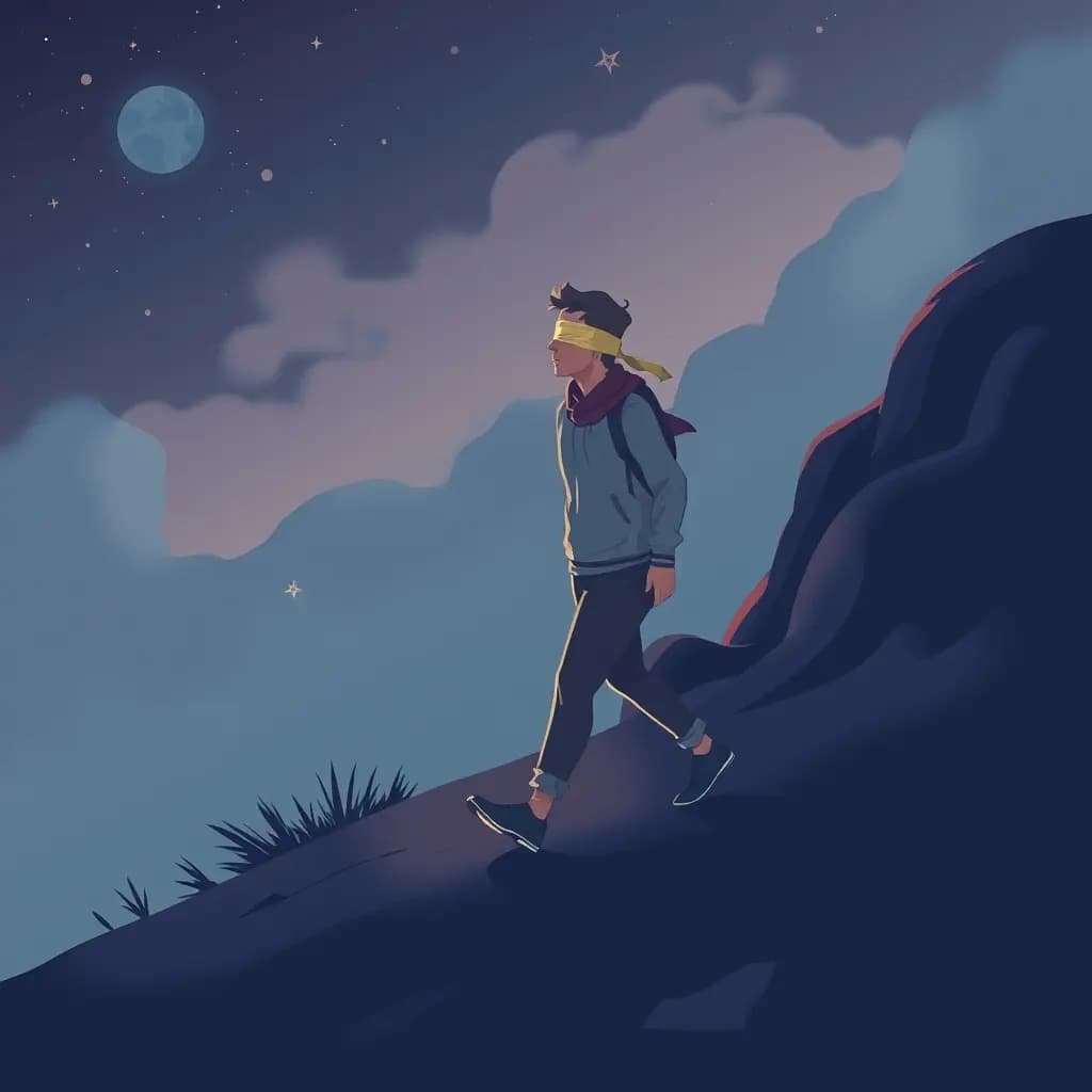 Dream illustration: Walking blindfolded
