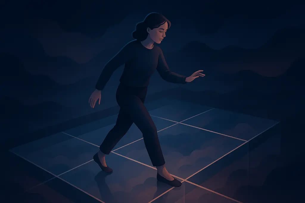 Dream illustration: Walking on a glass floor