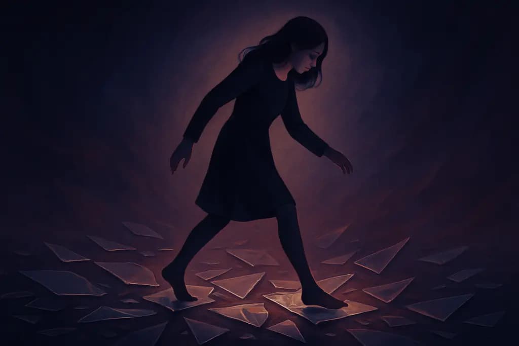 Dream illustration: Walking on Broken Glass