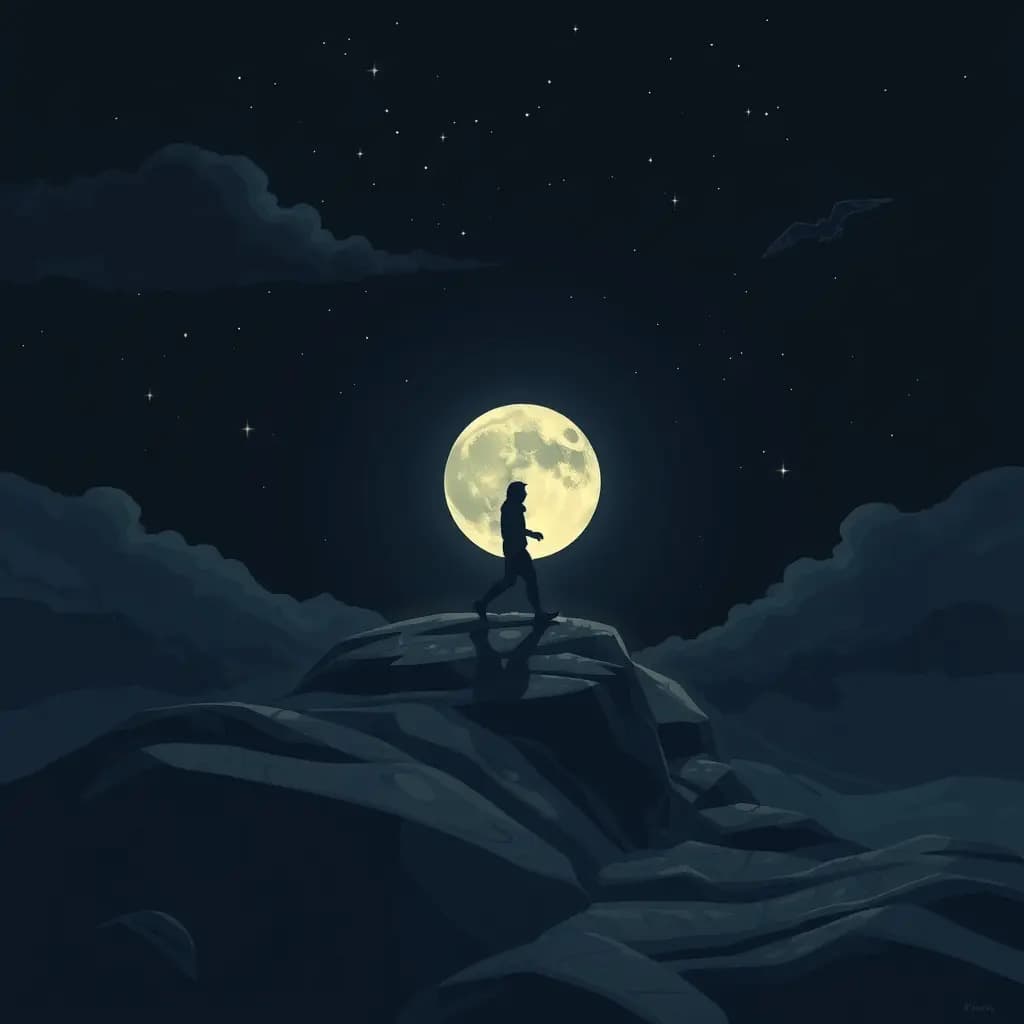Dream illustration: Walking on the moon