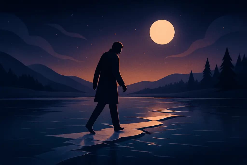 Dream illustration: Walking on thin ice