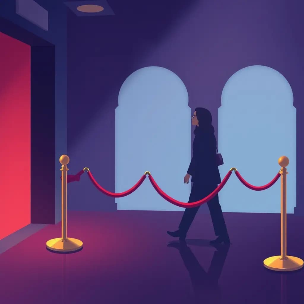 Dream illustration: Walking past velvet rope