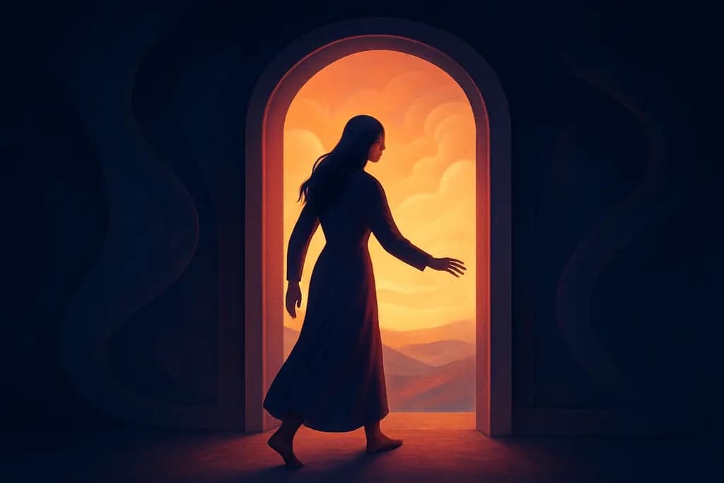 Dream illustration: Walking through a doorway to another era