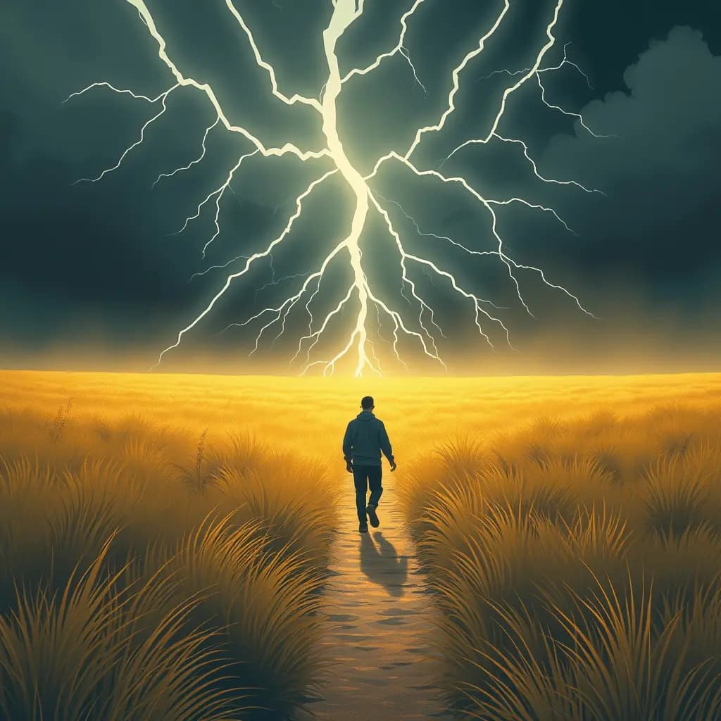 Dream illustration: Walking through a field of lightning